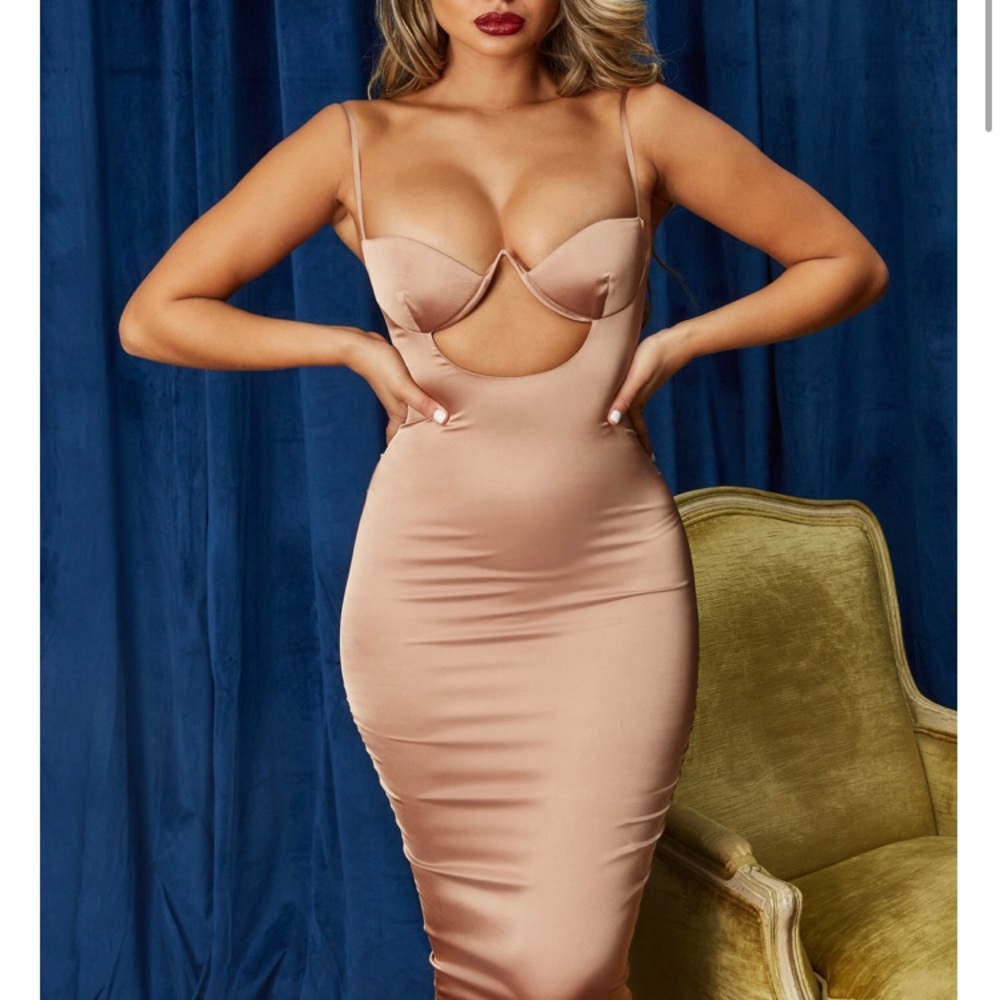 Ahead of the curve satin dress